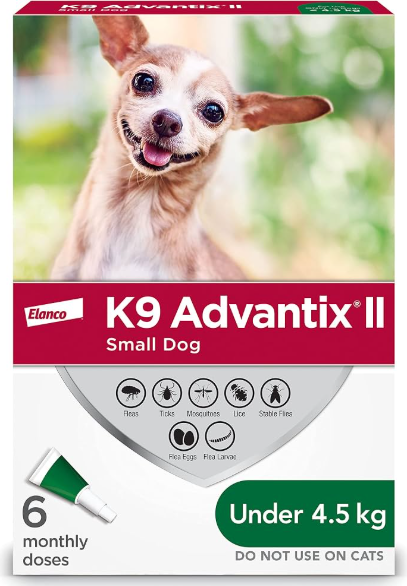 K9 Advantix II Flea Medicine for Small Dogs 4-10 lbs, 6 Month Supply