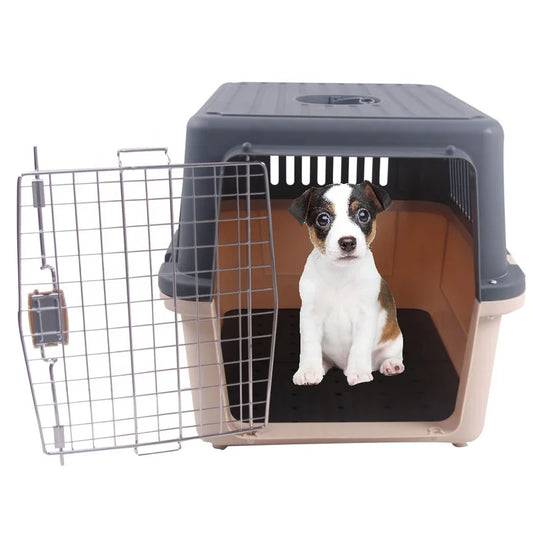 Travel Kennel Plastic Airline Shipping Small Dog Transport Box Pet Cages Carrier New Lightweight Wholesale Outdoor Nature Solid