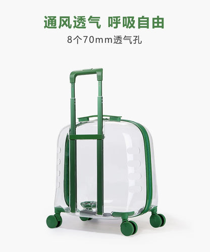 Pet cart trolley case cat bag for going out for cats and dogs small pet carrying schoolbag for cats going out suitcase