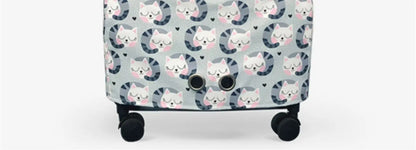 Pet cart trolley case cat bag for going out for cats and dogs small pet carrying schoolbag for cats going out suitcase