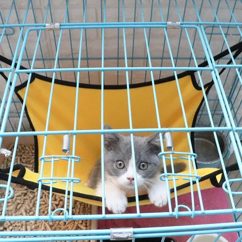 Cat Hammock Bed Hanging Pet Cage Hammock Soft Cat House Cushion Mat Summer Cooling Pet Basket Tapestry Pet Accessories Cat Bed