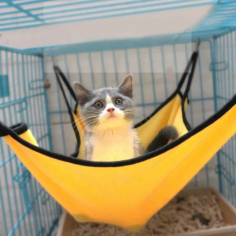 Cat Hammock Bed Hanging Pet Cage Hammock Soft Cat House Cushion Mat Summer Cooling Pet Basket Tapestry Pet Accessories Cat Bed