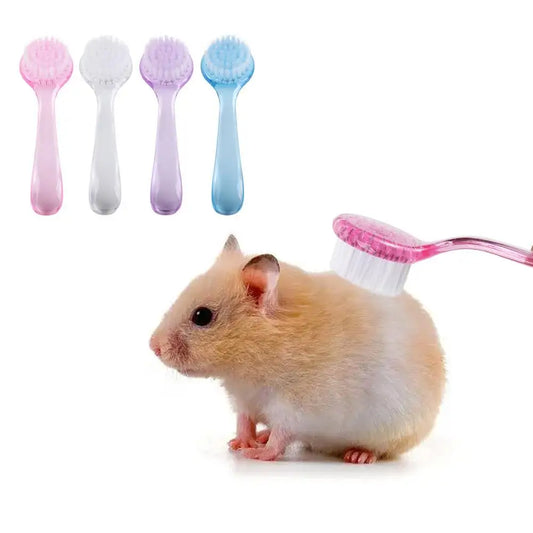 Long Hair Small Hamster Brush Plastic Round Head Guinea Pig Massage Combs Soft Bath Mini Brush Golden Bear Cleaning Comb