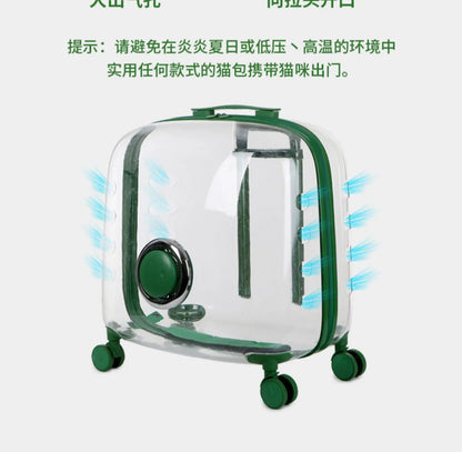 Pet cart trolley case cat bag for going out for cats and dogs small pet carrying schoolbag for cats going out suitcase