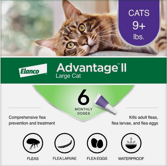 Advantage II Flea Treatment for Small Cats 5-9 lbs, 6 Doses
